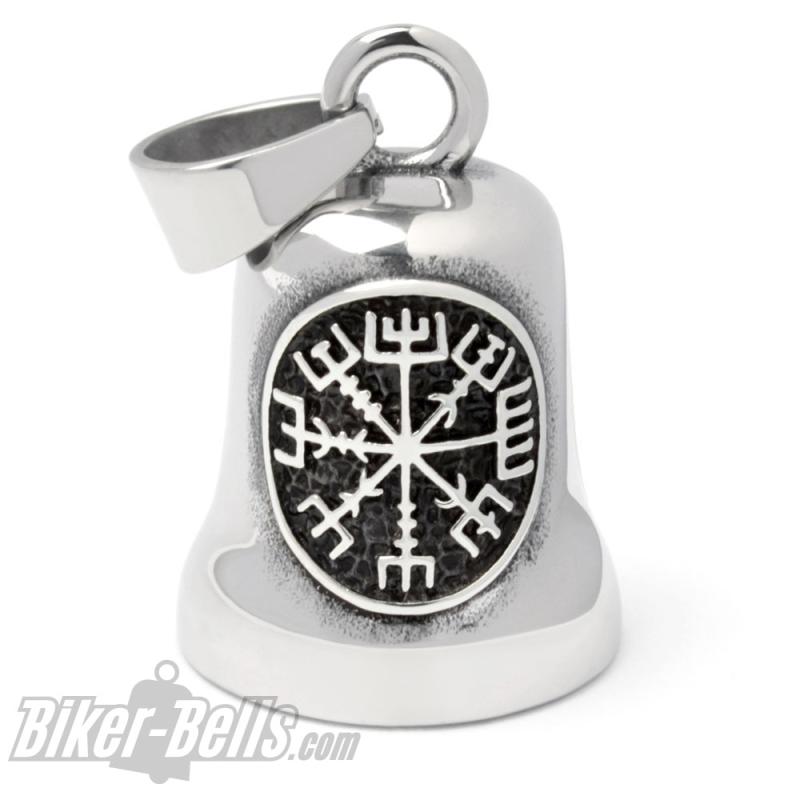 Vegvisir Biker-Bell aus Edelstahl Wikinger Runenkompass Ride Bell Motorrad Glocke